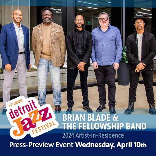 Join us LIVE for a special @detroitjazzfest preview event!🎷🎉 We'll find out this year's lineup of artists, and see a performance from the 2024 Artist-In-Residence @BrianBlade & The Fellowship Band!! STREAM it on our Facebook page Wednesday April 10 at 5pm!