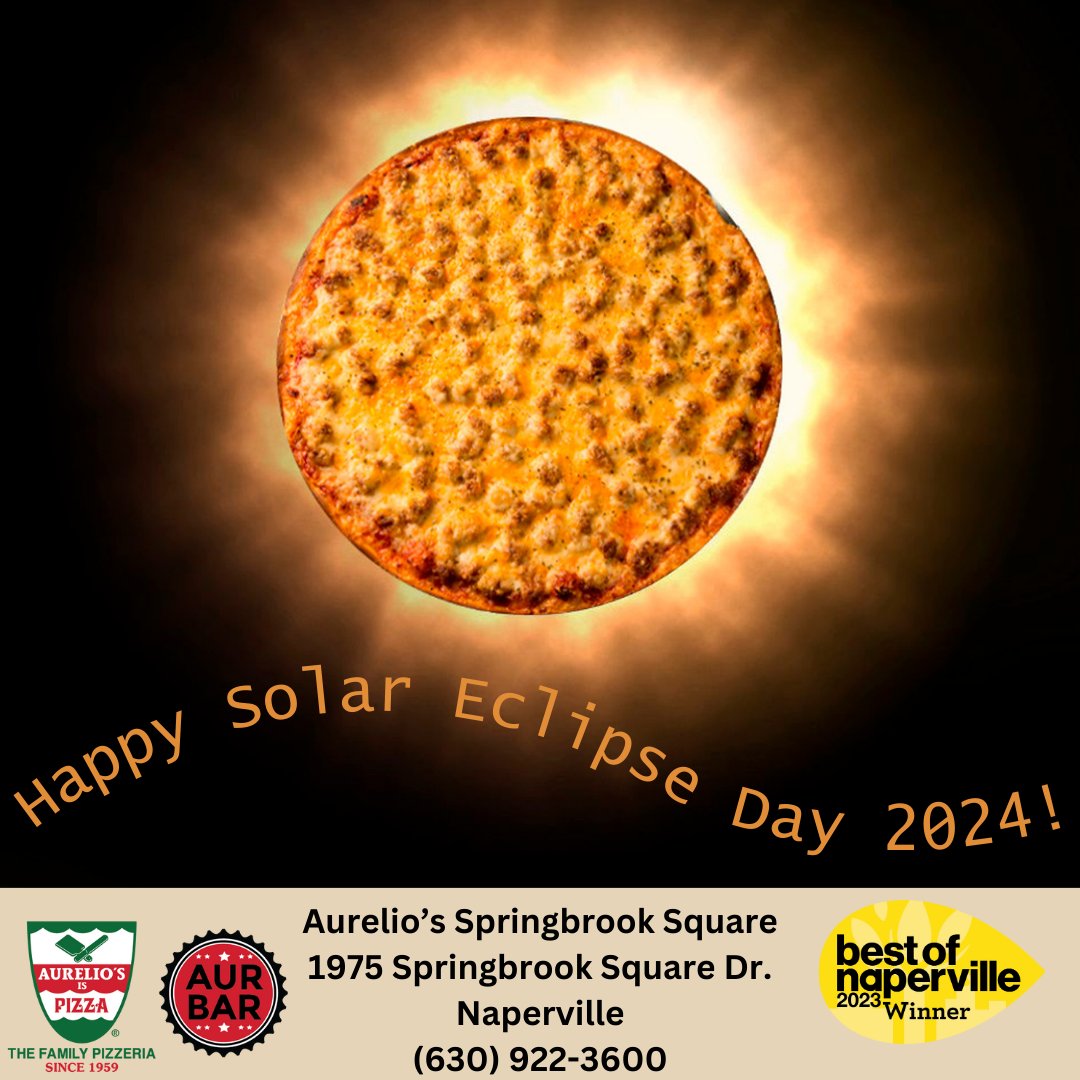 #SolarEclipse2024 #AureliosNaperville #BestPizza #Eclipse2024 #SolarEclipse