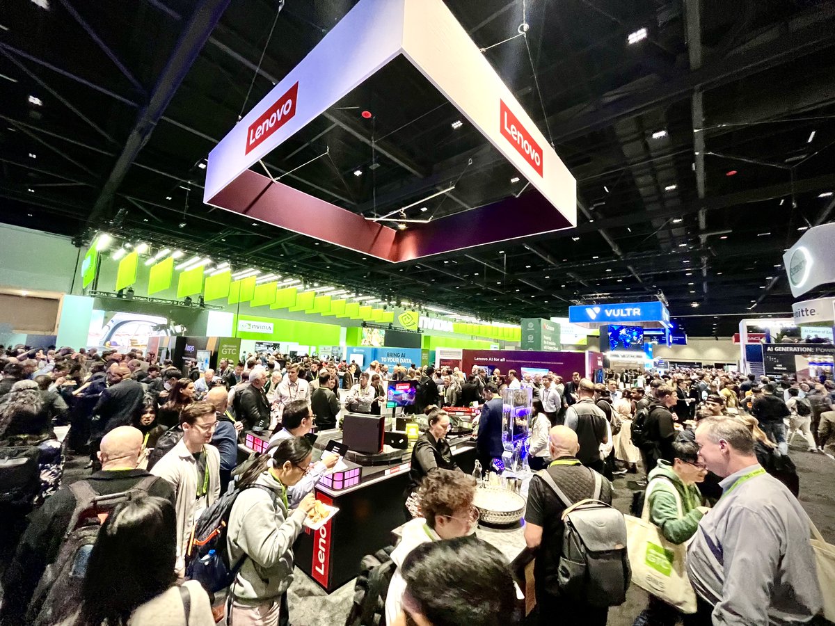 With @Lenovo, the future of #AI is within reach. 🔥 Our booth was a real crowd-pleaser at #GTC24 with our series of AI servers & #workstations powered by @NVIDIADesign. Discover how we're bringing GenAI power to enterprises of all sizes via @CRN: bit.ly/43sjqTr