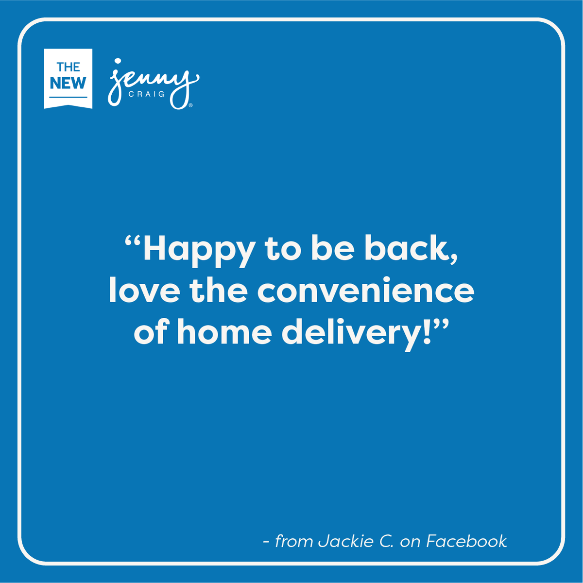 We’re SO happy to continue welcoming back members to the NEW Jenny Craig! Order today & see for yourself why everyone loves Jenny! 💙