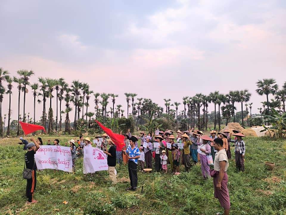 An anti-coup revolutionary protest somewhere in Sagaing region. #2024Apr8Coup #AgainstConscriptionLaw #WhatsHappeningInMyanmar