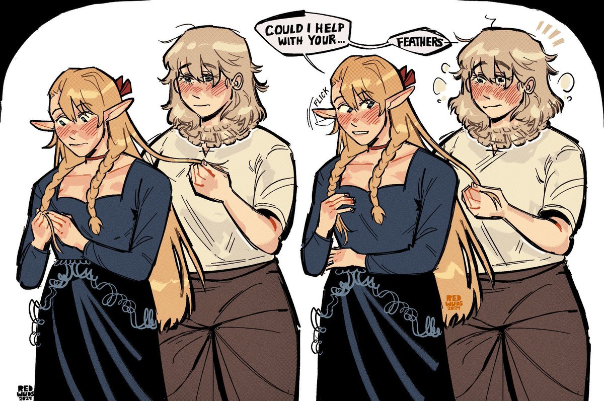 girls being helpful and flustered #farcille #dungeonmeshi