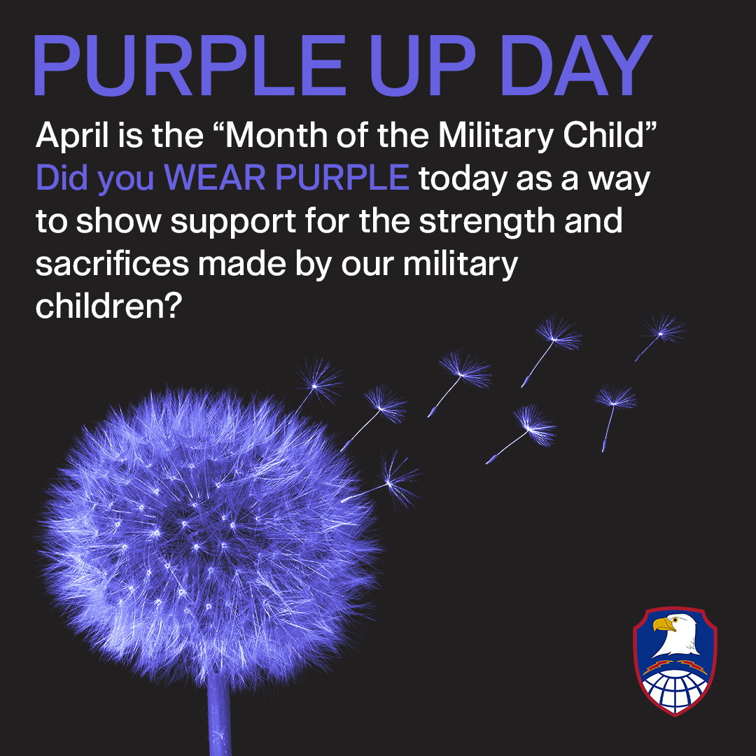 Today is Purple Up Day! 💜 💜 💜 Did you WEAR PURPLE today to show support for our military children?