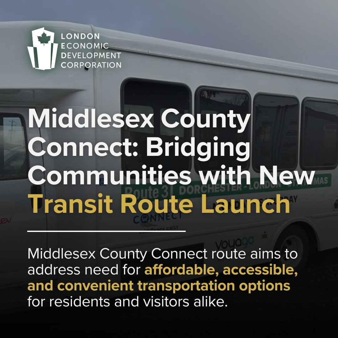 The new route will run Monday-Saturday, offering 4 round trips per day (2 in the morning & 2 in the afternoon). Weekdays: 6:10AM - 10:25AM, & 3:00PM - 7:10PM Saturdays: 8:10AM - 12:25PM & 3:00PM - 7:10PM Information about routes, schedules, & fares: middlesex.ca/ct