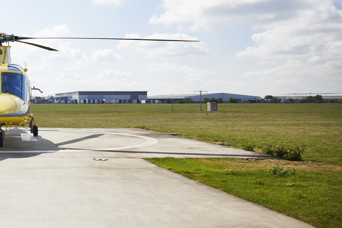 03.04.2024 #airambulance #leicestershire @Helimed54 were tasked to an RTC at 16:26 and were on scene at 16:49. Landing at a nearby school, the crew worked alongside other services to treat a patient before they were transferred to hospital by land.