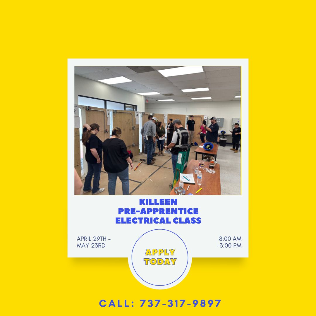 Are you interested in becoming an entry-level pre-apprentice electrician? Apply today for our next Killeen class!

 #ElectricianTraining #KilleenTX #SkilledTrades #SkillpointAlliance