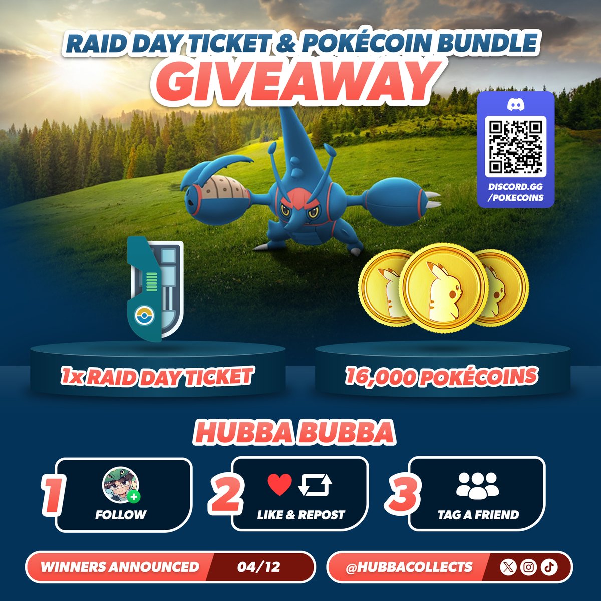 🪲HERACROSS RAID BUNDLE GIVEAWAY🪲

I'm giving away a free Poke Coin bundle to celebrate Raid Day this week! 🍀

The Bundle includes 16,000 Poke Coins and a Heracross raid day ticket!

To Enter:
-Follow <a href="/hubbacollects/">og hubba</a> 🐉
-Like and Retweet This Post 🫶
-Tag a Friend below! 🥳