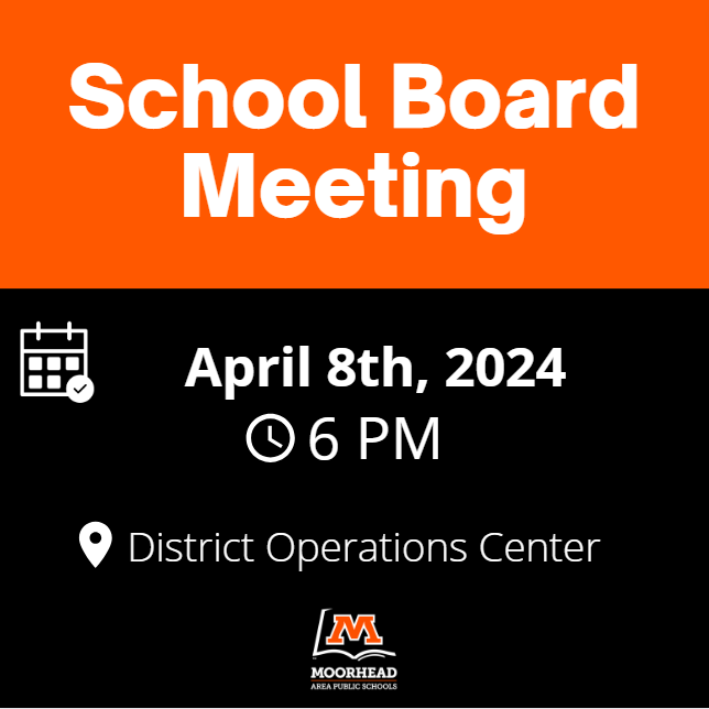 The Moorhead School Board meets today at 6PM 🔸 Visit our website for agendas, minutes, meeting dates and a virtual meeting link ➡️ bit.ly/MoorheadSchool…