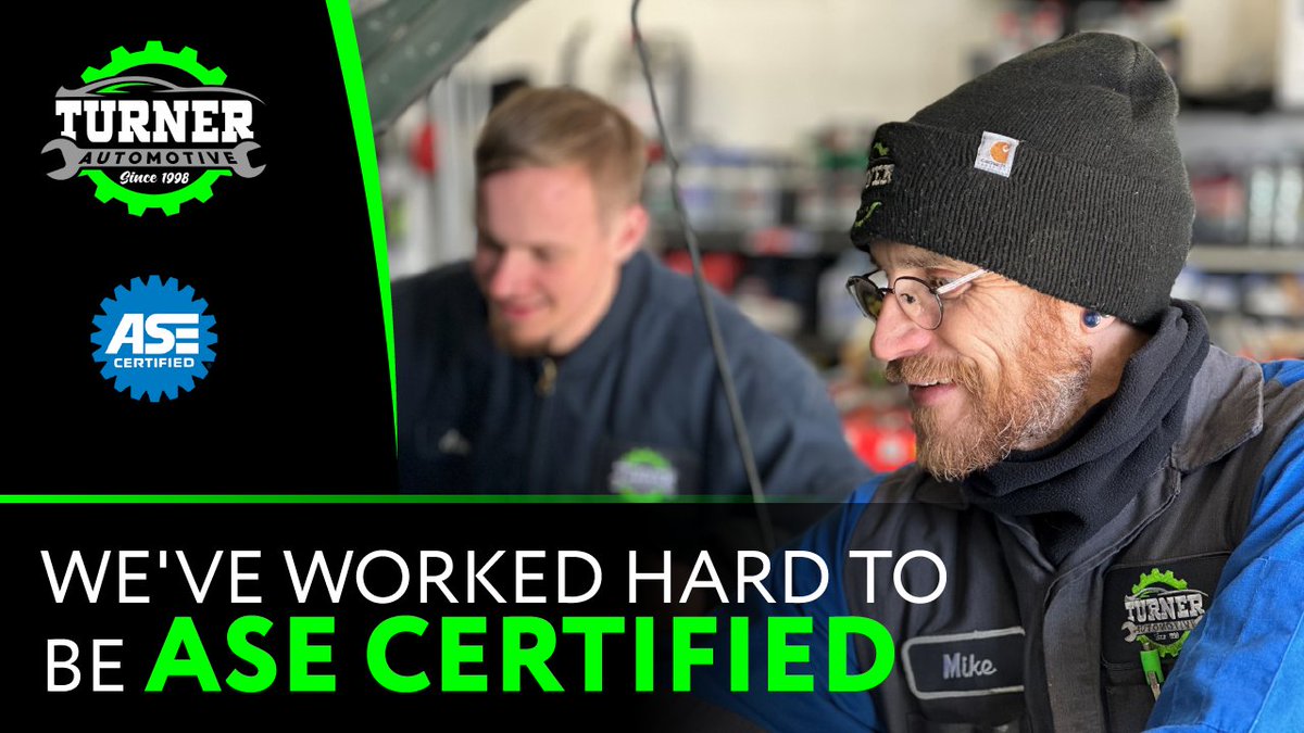 TurnerAutoWA's tweet image. Many shops claim to be ASE certified while not keeping up with their required trainings and re-certifications. At Turner Automotive, you can rest assured that we are up to date with the latest technology and proper procedures from industry manufacturers.

#asetechs #trust #auto