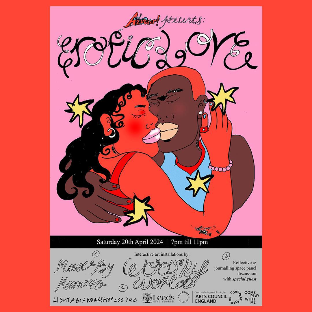 Recent BA (Hons) Filmmaking graduate and Funded Studio Space resident, Hamza Ashraf, has a new exhibition on Saturday 20 April, 'Erotic Love', in collaboration with Azucar Creative Space and in partnership with Come Play with Me and @ace_national. ticketpass.org/event/EGOISK/e…