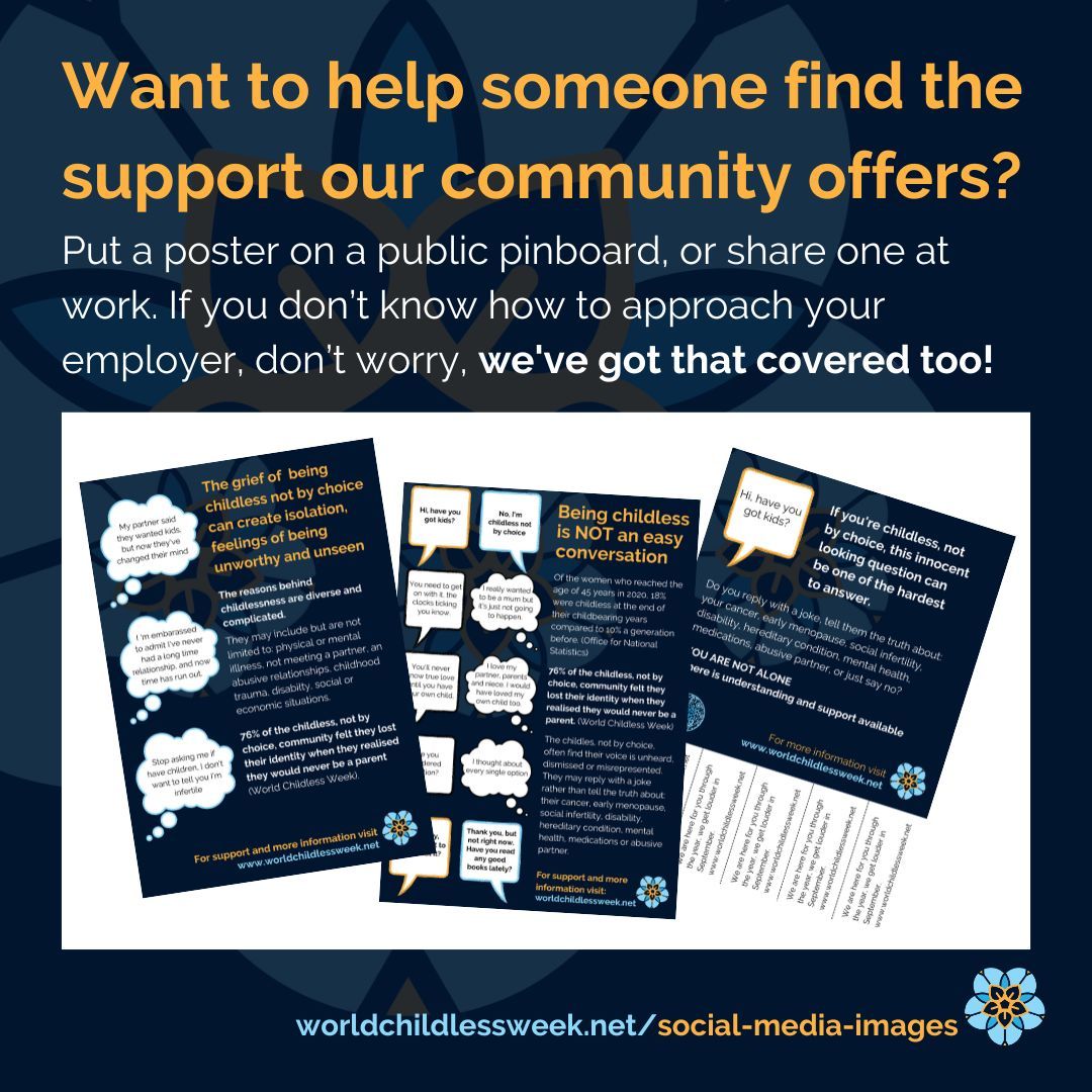 ChildlessWeek's tweet photo. See the posters, and information to support you if you'd like to approach your employer at: https://t.co/9PkR4xiXi4
#childless #DiversityAndInclusion #employers #HRManager #childlessnotbychoice #childlessafterinfertility #involuntarilychildless #childlessbycircumstance https://t.co/lM7xrnQhVS