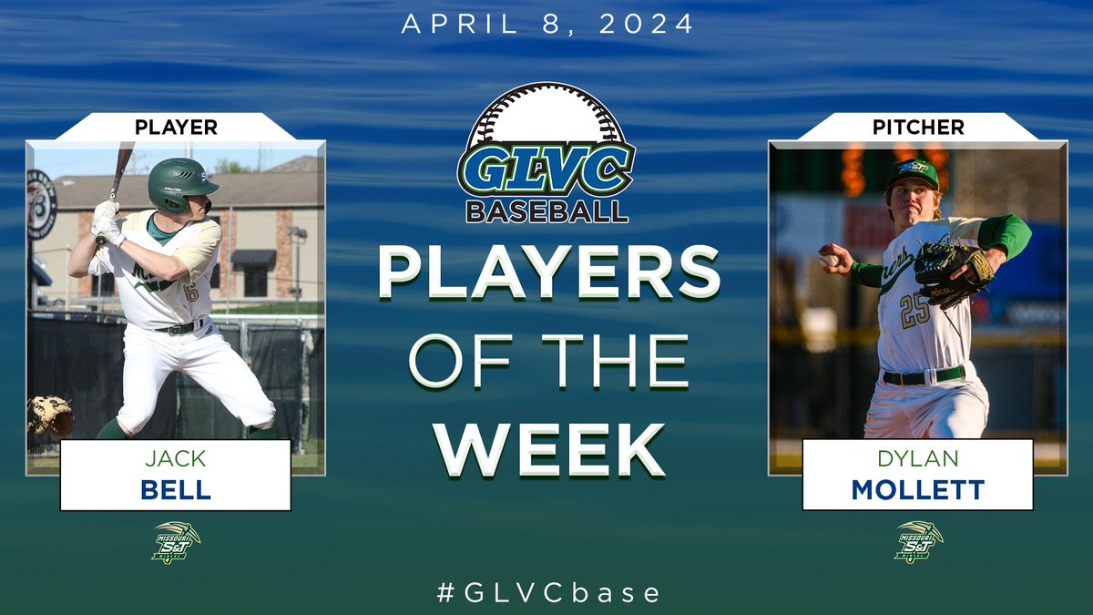 ⚾️ #GLVCbase WEEKLY AWARDS

PLAYER:  Jack Bell | OF | <a href="/minersports/">Missouri S&T Miners</a> 
PITCHER:  Dylan Mollett | RHP | <a href="/minersports/">Missouri S&T Miners</a> 

🔗 GLVCsports.com/POTWbase