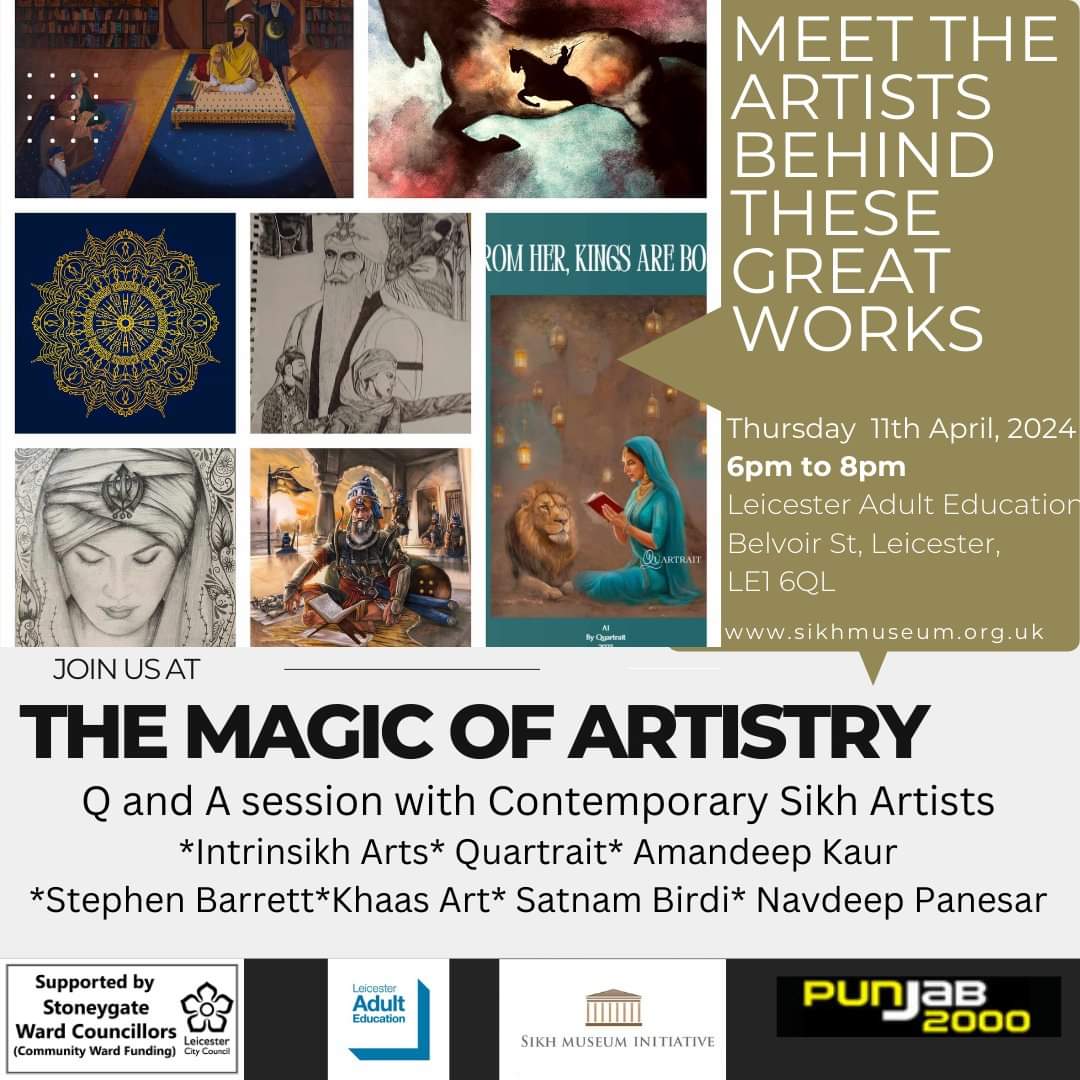 A great event in support of our #sikhart exhibition. Meet the artists behind these great works this Thursday 11th April. #Vaisakhi sikhmuseum.org.uk/events/the-mag…