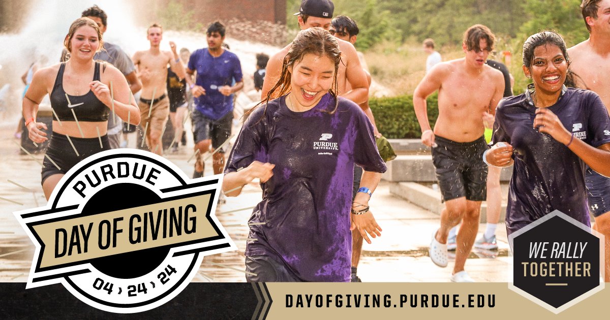 💛 We rally together 🖤 Some of the best parts of being a #Boilermaker are the memories you make with your classmates, friends, and the people who have become like family—like going on fountain runs! #PurdueDayofGiving