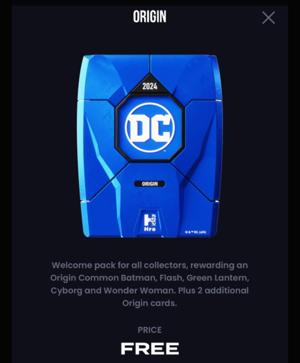 WOW! @hro's brand new HRO SET - Origin is 100% FREE to all PAST and NEW Collectors joining the app What a great way to onboard new collectors and give them a taste of @DCOfficial's Best Kept Secret - Hro DC Comic Hybrid Cards I have a $500 BOUNTY on whoever pulls an #1 mint…