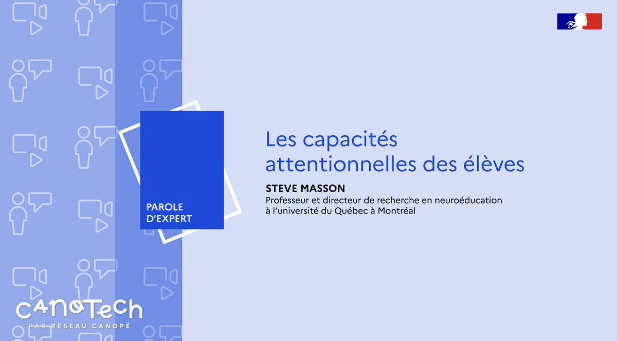 Magnifique animation d'une entrevue que j'ai récemment accordée au sujet des capacités attentionnelles des élèves. Merci au @reseau_canope pour la qualité de leur travail ! canotech.fr/a/36909/les-ca…