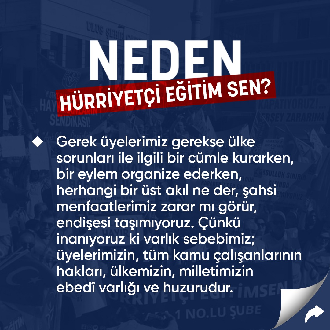 #BirdeğerdeSenKat #Hürriyetçieğitimsen Online üyelik için👇 hursen.org/epanel/onlineu…