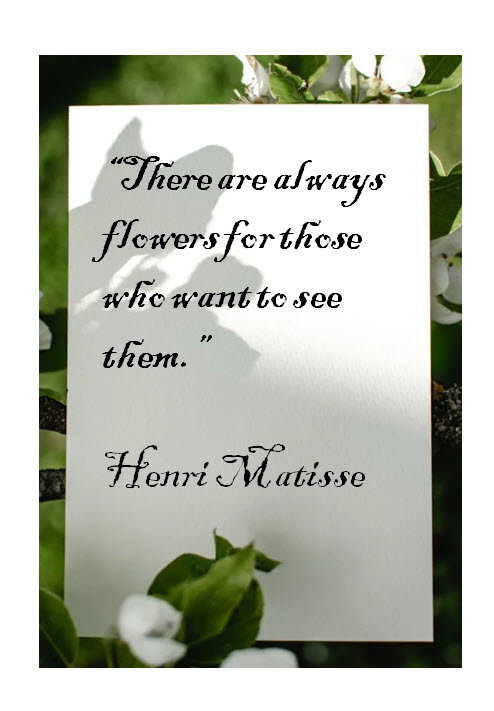 Matisse reminds us that it is perception that shapes our reality. Let's choose to seek beauty in the world around us and the people we meet - and we will find it. #MotivationalMonday #MondayMotivation #QuotesToLiveBy #quotes #BuyWomenOwned #SmallBusiness #TheNextChapterIsYours