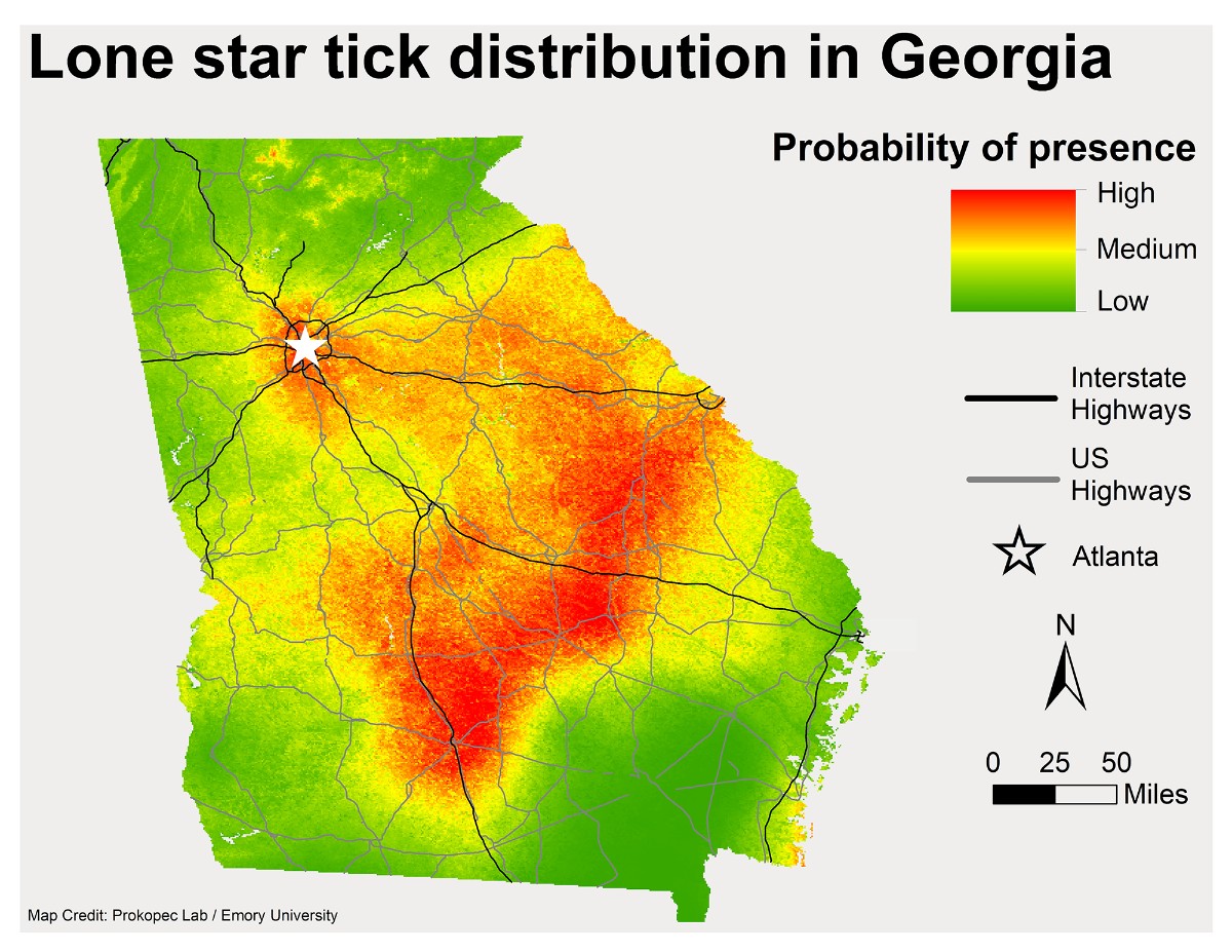 Mapping the lone star tick is another step in a comprehensive Emory project to track and monitor the array of tick species in Georgia and the diseases that they can spread — including those caused by emerging pathogens. links.emory.edu/Un