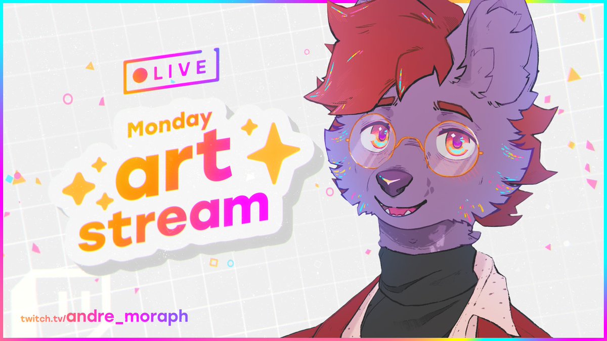 [🔴] Live in 1 hour! 🌈💫 🎨 Techwear and Tummy outfit?? 👀 🔗 twitch.tv/andre_moraph