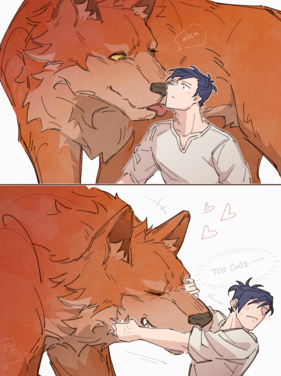 werewolfvain au 

felix is not immune from this affectionate, oversized puppy

#FE3H #FireEmblemThreeHouses #sylvix 