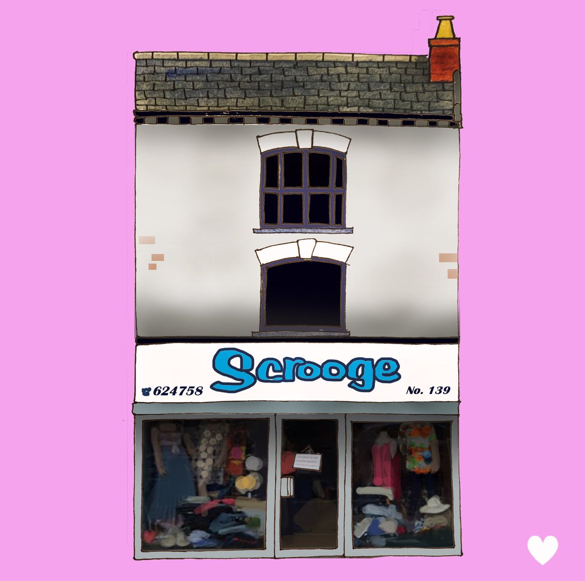 Well done if you guessed Scrooge. Mysterious treasure trove if vintage clothing is your thing. Who else has been driving by when someone in the car has spotted “the lights are on!!!” and dived in.