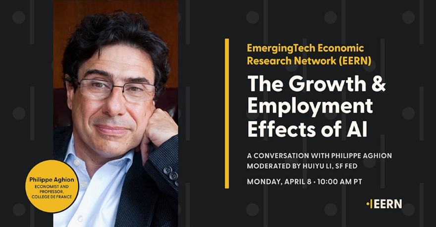 Watch now: Philippe Aghion, Economist and Professor at the College de France and SF Fed research advisor Huiyu Li discuss the growth and employment effects of AI: sffed.us/3TEI1jy