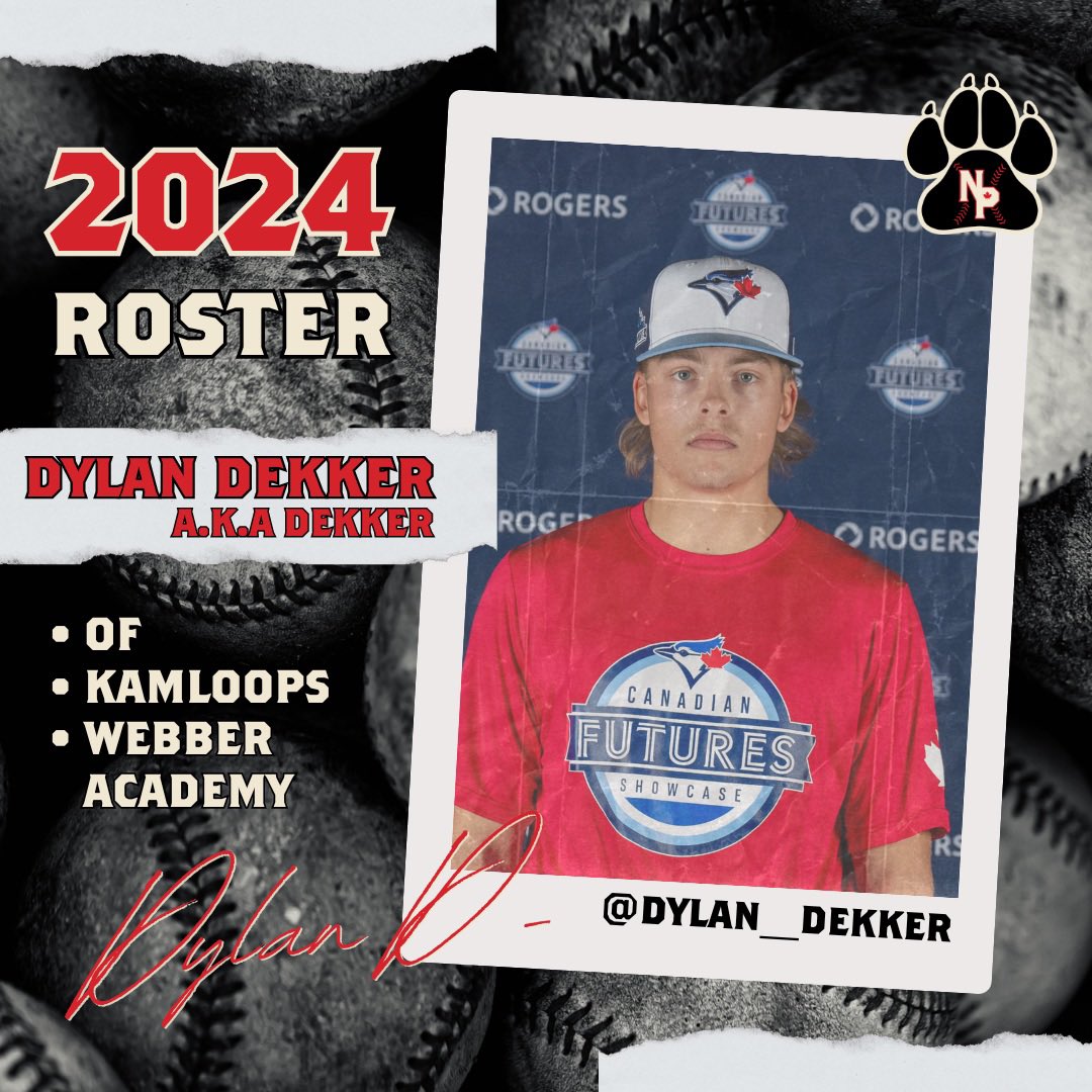 📣 2024 ROSTER 📣 Thrilled to announce that local Kamloopsian Dylan Dekker is set to shine as outfielder in his debut season with The Northpaws! Let's hear a cheer for this exciting new chapter! ⚾️🙌🏽 #pawsup #northpawnation #kamloops #kamloopsbaseball #baseballroster