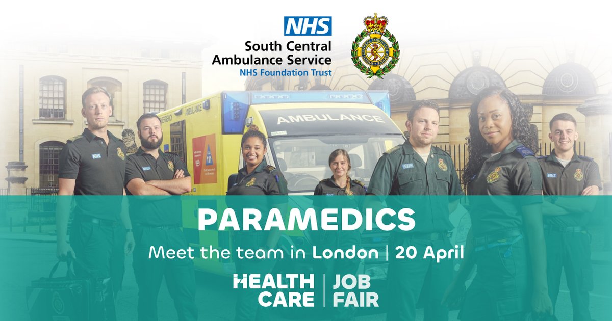 We're looking forward to our next UK event in London on April 20th! One of our amazing exhibitors @SCASJobs offer amazing opportunities for Paramedics, Ambulance Nurses, Specialist Practitioners and many more. Register online 👉 hubs.ly/Q02s6BQX0 #HealthcareJobFairLondon