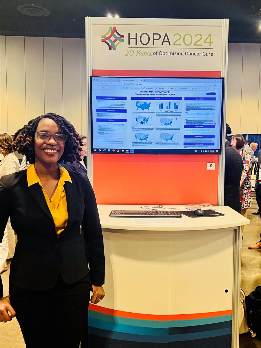 GO2’s @ShanadaRX presented at the @HOPArx's annual meeting this week. She shared her study, “Unlocking Geographic Disparities in #LungCancer Incidence Calls for Tailored Interventions and Pharmacist Partnerships.' Learn more: bit.ly/3J9wljN #LCSM