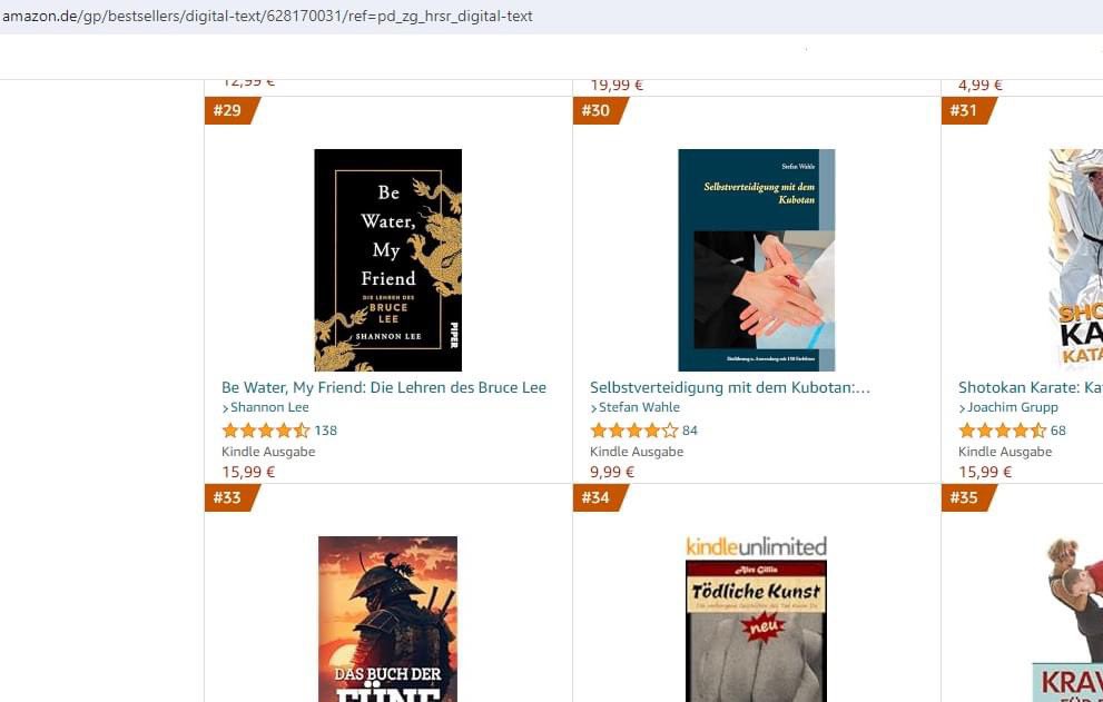 Heute Platz 30 Amazon Bestseller für:
'Selbstverteidigung mit dem Kubotan: Einführung und Anwendung mit 150 Farbfotos'

Link zum Buch:
amzn.to/3JazfoI

#kubotan #Selbstverteidigung  #buchberlin2024 #fbm24 #lehrbuch #ratgeber #Amazon #Bestseller #anzeige #werbung