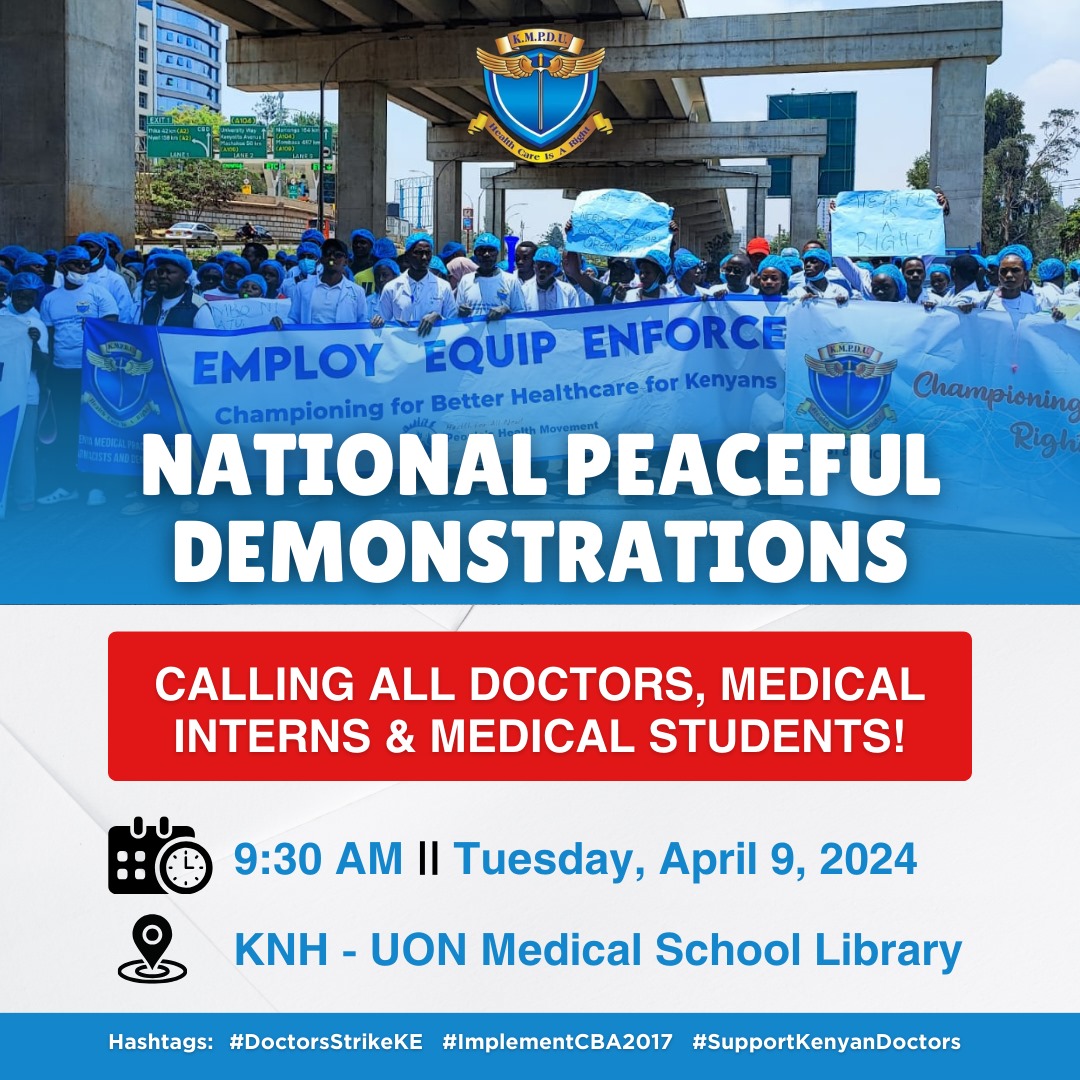 We mobilize the Prof. Senior lecturers, senior doctors, junior doctors, interns, medical students and the public at large. We do this for the future of the profession @MSAKE_Kenya @amsunuonbi @Akums_KU @jkuatmed @mkumsa_ke @kmpdu @KenyaMedics_KMA