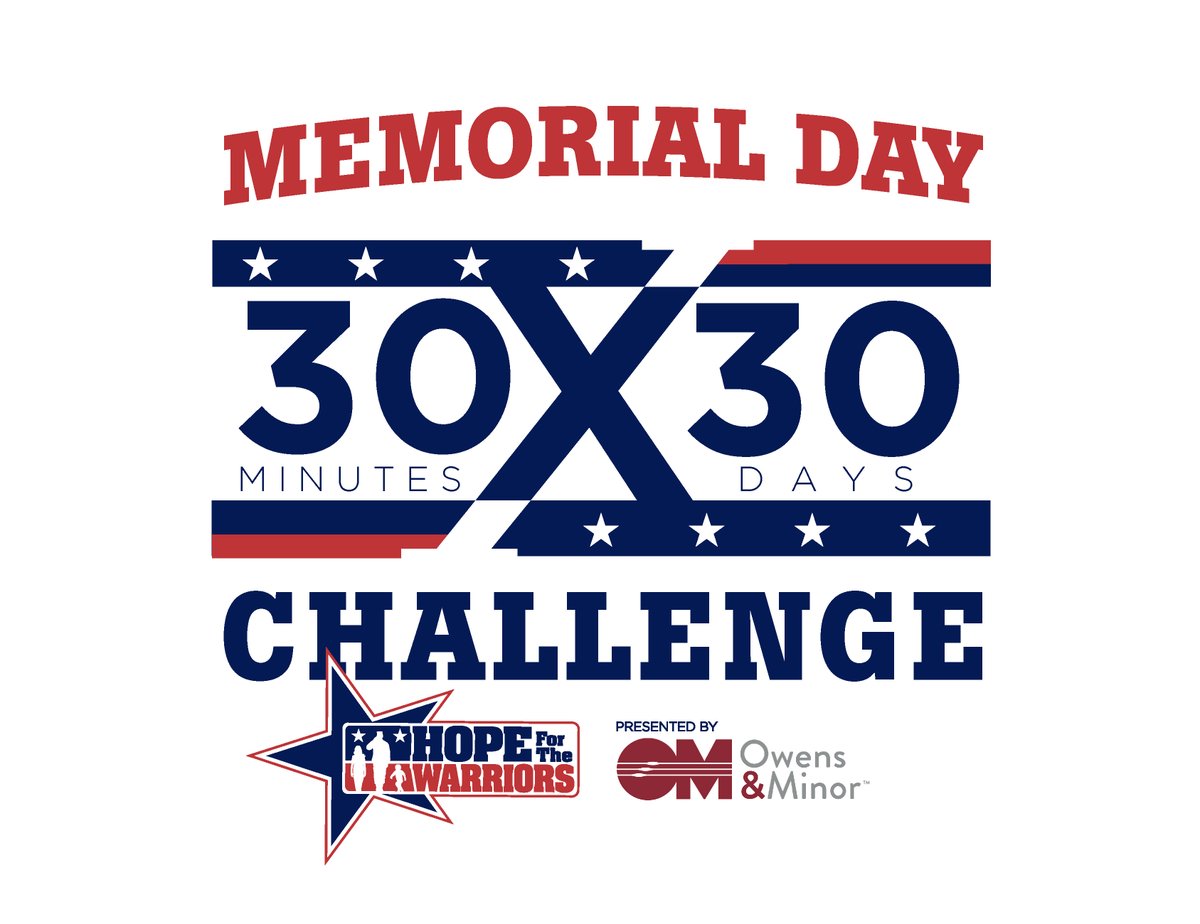 Join us for our 5th annual Memorial Day 30x30 Virtual Wellness Challenge! ​ Learn more and register today at support.hopeforthewarriors.org/event/2024-mem…