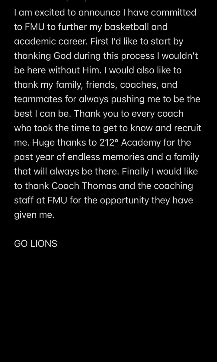 100% Committed @TwoTwelveSports @jhnmaho @FMU_MBB @CoachDThomas_
