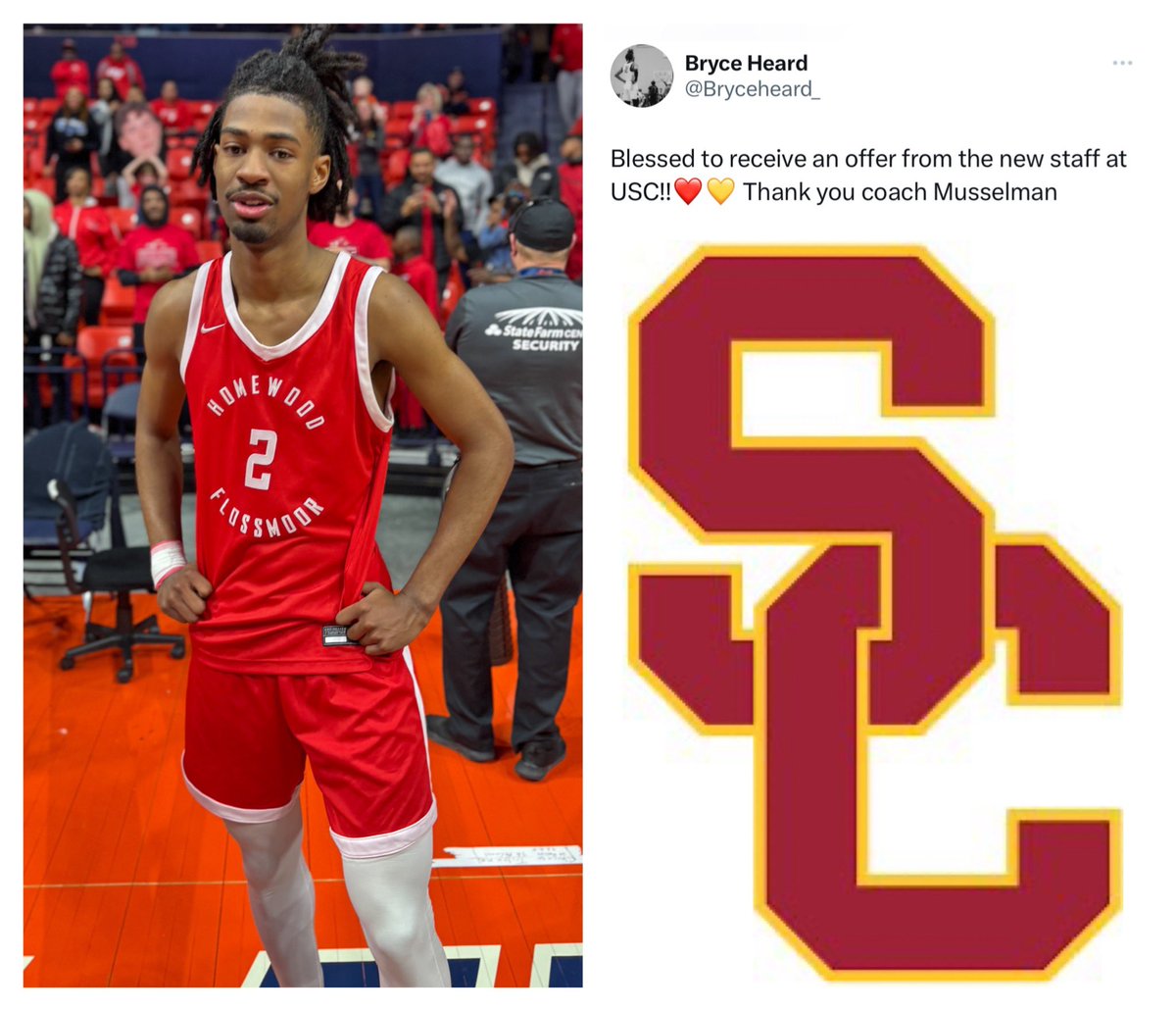 What does it mean when the old coaching regime and the new one are both offering you 🤷🏽‍♂️ It means they really want you.. 💯 Continued Blessings @Bryceheard_ on your latest offer from Coach Musselman of USC.