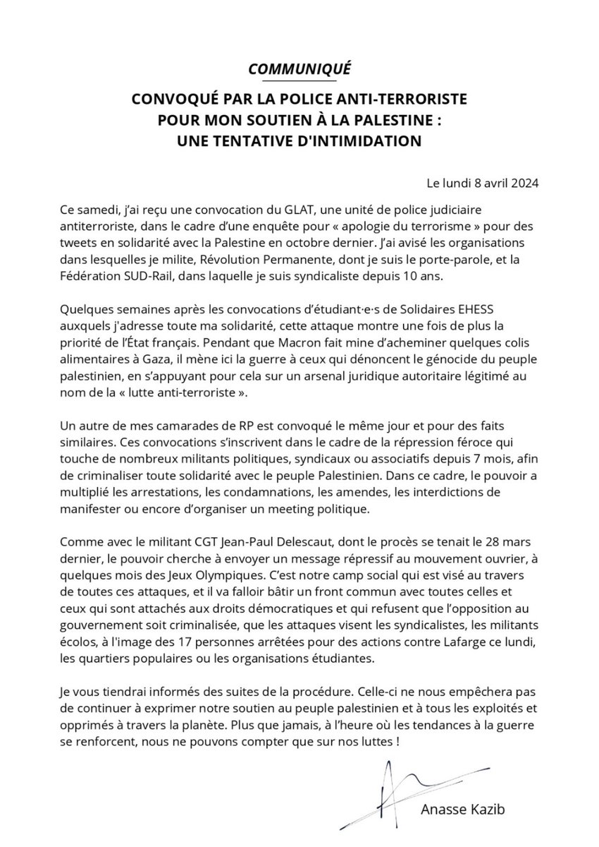 Anasse Kazib tweet media