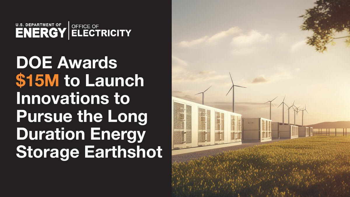 We're amped to announce the selectees of $15 million in awards at the LDES Council Summit today! Congrats to: @Newlab @BatteryCouncil @wacleantech Technology Liftoff FOA 🔋 $15 million to jump-start a new domestic energy storage industry (1/3)