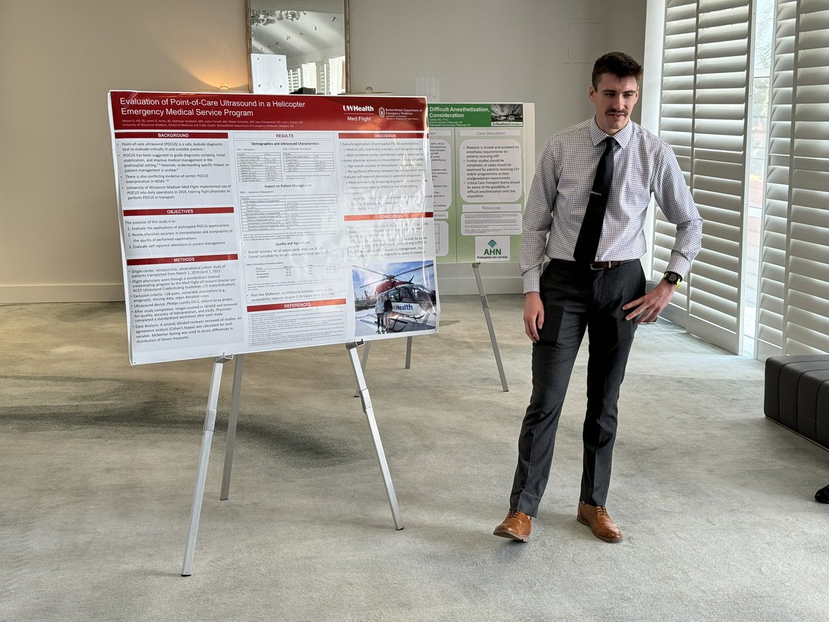 Great work by 3 of our med students and one of our residents, strong showing @CCTMC1 scientific session for @UWEmerMed @UWMedFlight @MadtownEM @MadtownSono @AMPAdocs