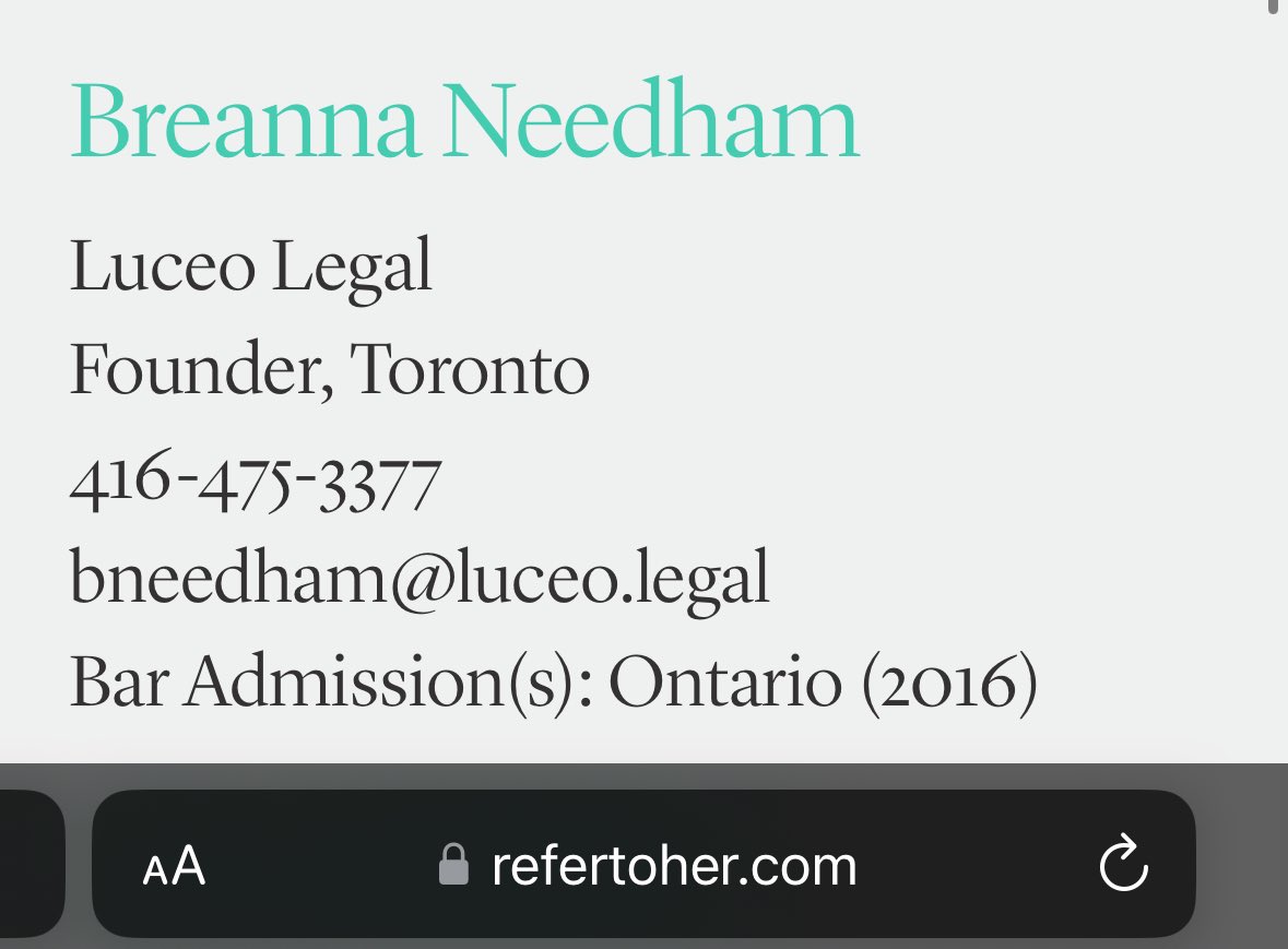 Happy to share that I’m on the #ReferToHer list for commercial litigation. ⬇️

Looking to support #WomenInLaw? The list is a good place start: refertoher.com