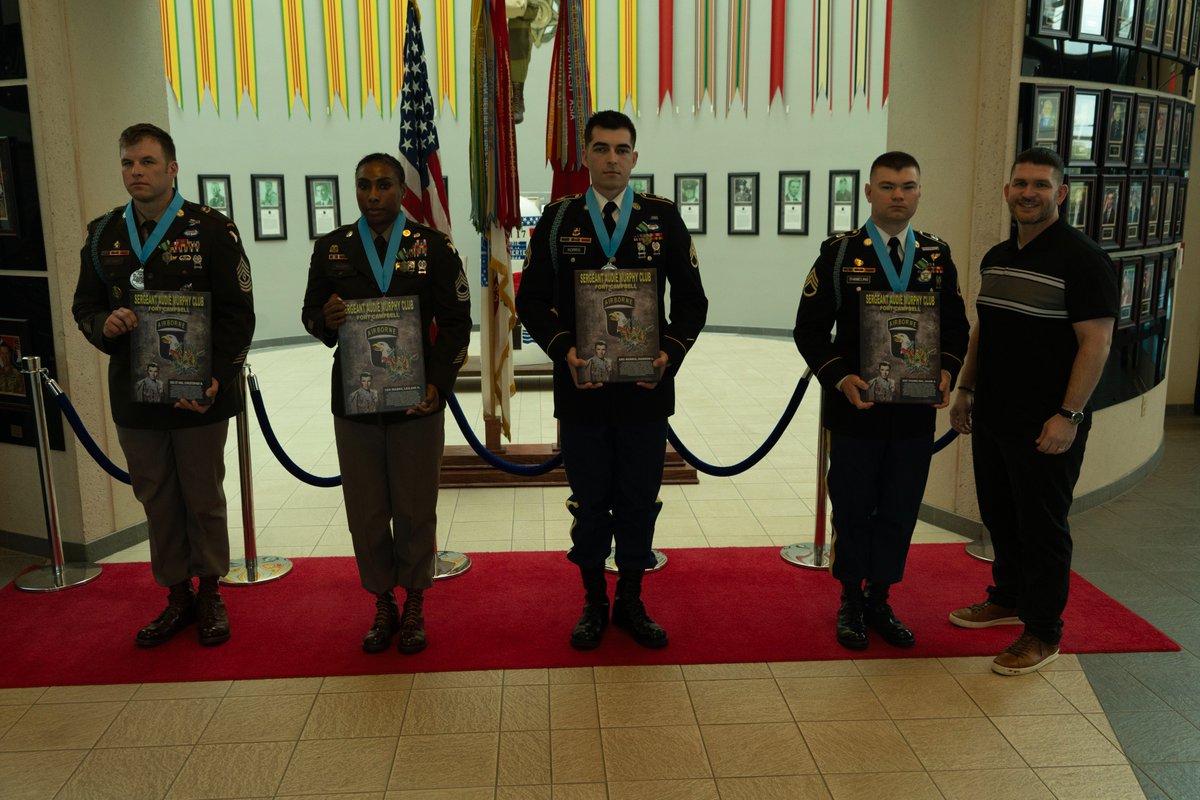 Last Friday, the Ft. Campbell Sergeant Audie Murphy Club welcomed four new members to its ranks: 1st Sgt. Christopher St. Onge, and Staff Sgts. Dawson Norris and Jacob Thameling of 2BCT; and Master Sgt. Leilani Mabry of the 101st NCO Academy. Congratulations to the new inductees!