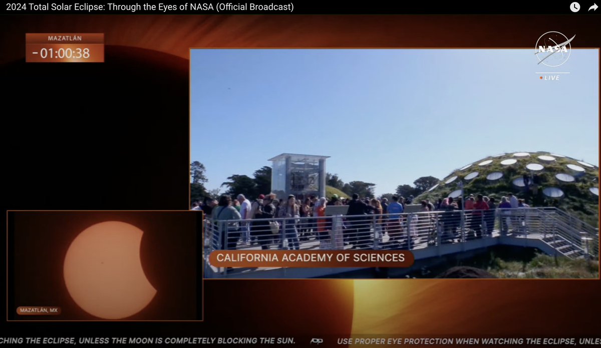 🌞🌕🌒Shoutout to the folks on the roof of the @calacademy of Sciences... y'all were just featured on @NASA TV!
