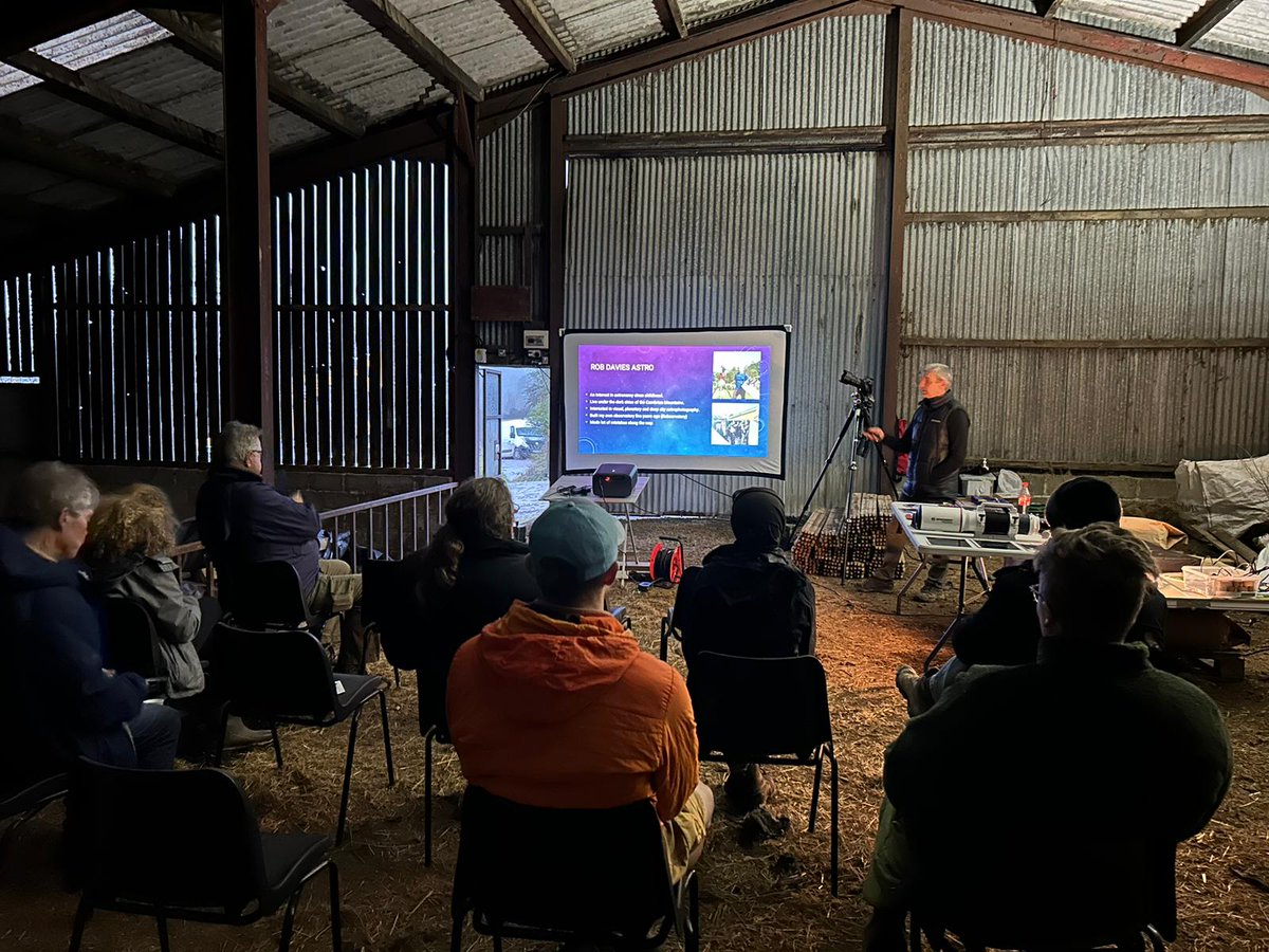 It was too rainy for any stargazing at our event last week, but we still enjoyed a really interesting talk from Newtown Astronomy Society at #WilderPentwynFarm 🔭🪐 Their key message was to just get out and look at the night sky with your eyes/ binoculars and a guide book.