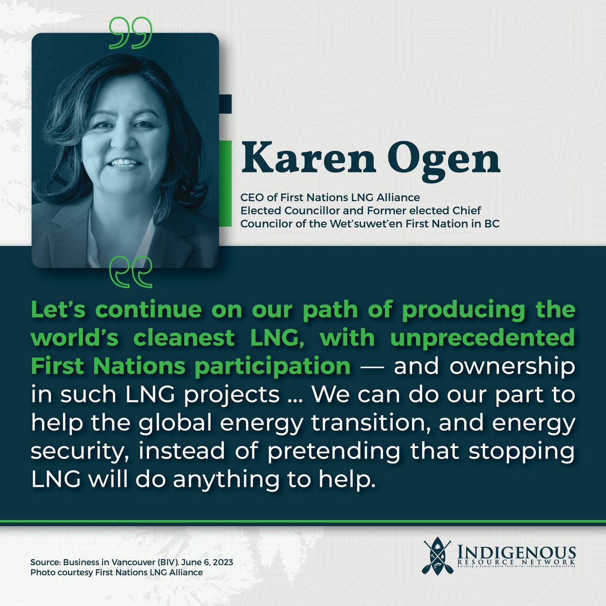 Great thought leadership from @FNLNGAlliance CEO Karen Ogen Indigenous LNG can play a role in the energy transition and supply the world with cleaner and more reliable energy. #IndigenousLNG #CanadaLNG #Indigenousownership