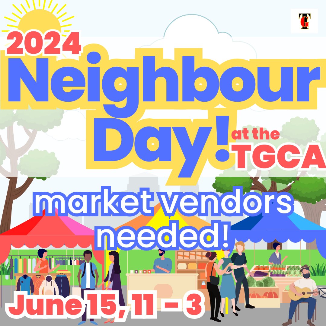 🏡❤️We're looking for vendors for our annual Neighbour Day market. Booths are free and it's a fun little celebration of community at the centre, so get your application in today! More info here: tgcacalgary.com/tgca-seeking-v… #yycmarkets