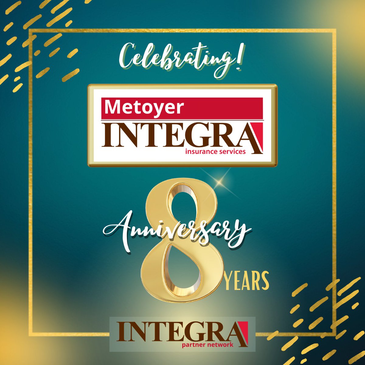 Excited to celebrate 8 years of success with Metoyer Integra Insurance and the Integra Partner Network!

Are you ready to find your way with Integra?

#integrapartnernetwork #independentagent #findyourway #integra #insurance #insuranceagent #insuranceagency #integrainspires
