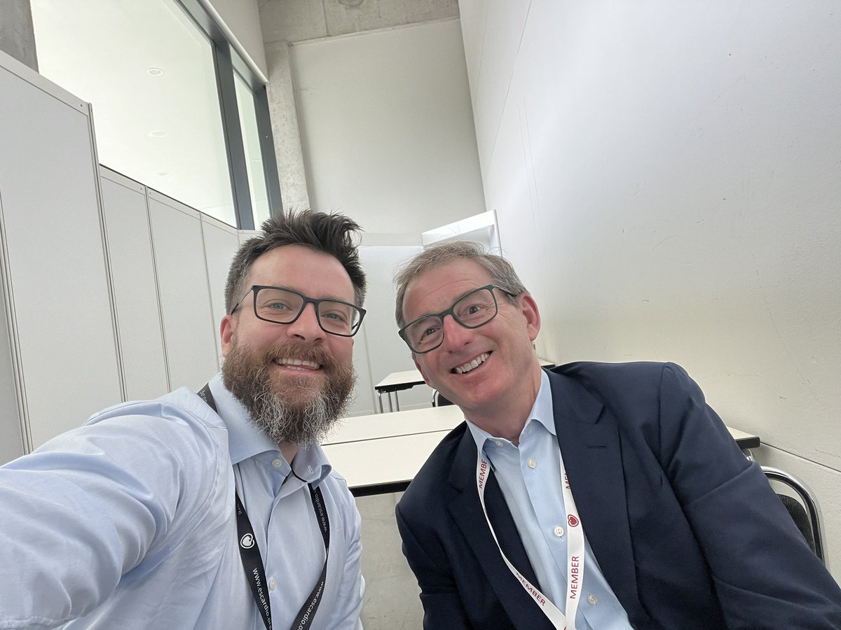 Today I really enjoyed meeting, philosophizing and chatting with the @drjohnm. We’ve done it a few times before digitally but never in person. Thanks to @EHRAPresident #EHRA2024 for providing a great forum for the exchange of ideas.