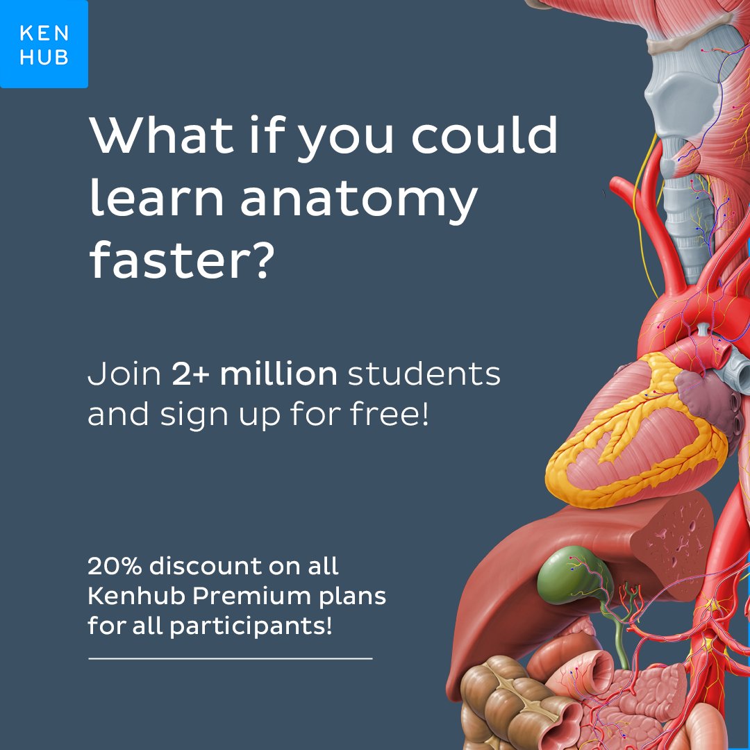 We are pleased to announce that all NSAMR conference attendees will receive a 20% discount on all Kenhub premium plans! Kenhub is an excellent anatomy resource! We would like to thank Kenhub for collaborating with us. Stay tuned for more prize and raffle information!