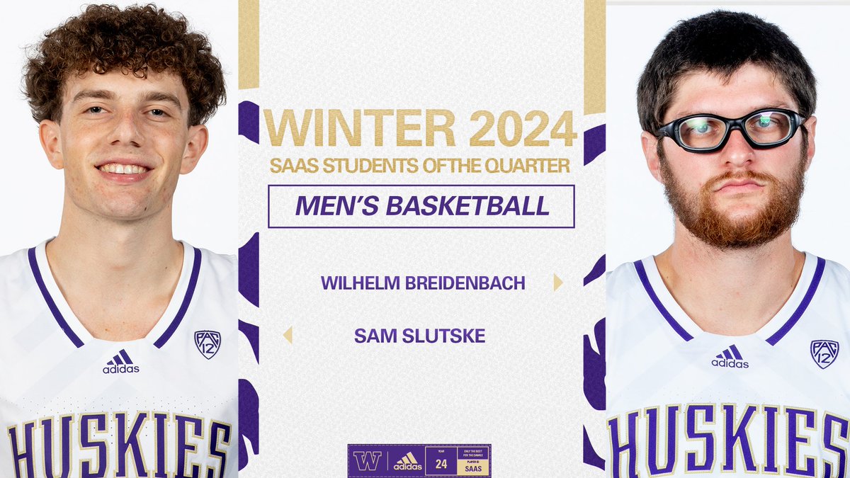 🌟 SAAS Students of the Quarter | Congratulations to Sam Slutske and Wilhelm Breidenbach from @UW_MBB! 🏀