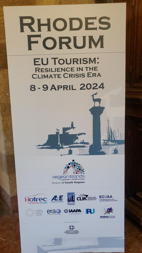 HOTREC President @AVassilikos: 'Today, Rhodes becomes the point of reference for sustainable tourism and climate action'. Tomorrow, private sector organisations in EU Tourism will sign a Joint Declaration towards Resilience in the Climate Crisis Era.