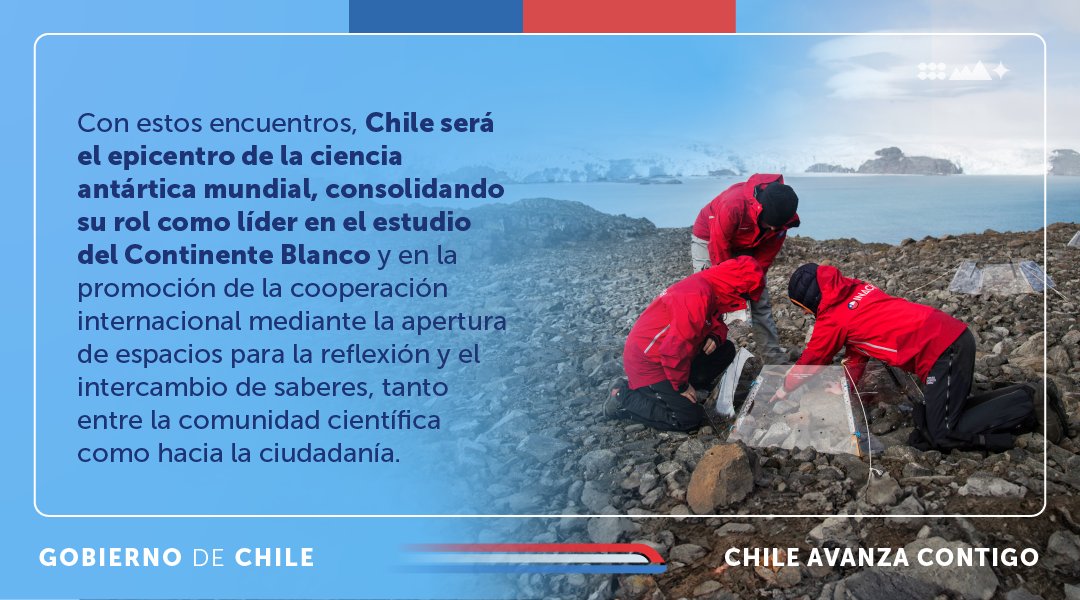 ¡Chile será el epicentro de la ciencia y la investigación antártica! 🇨🇱❄️ Este año, en Pucón y Punta Arenas, tomarán lugar la Conferencia Científica Abierta y la Reunión de Delegados de @SCAR_Tweets, dos de los eventos de ciencia antártica más importantes del mundo. 🌎🇦🇶